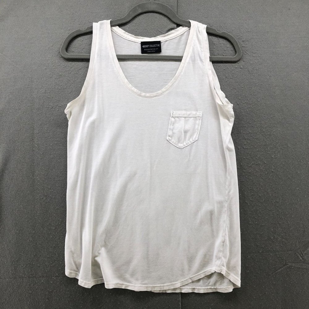 Bishop Collective NY White‎ Tank Top Womens S Lightweight Scoop Neck Sustainable